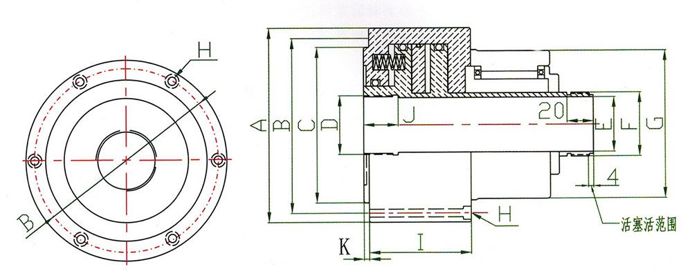 JA42D(P) Air Pressure Double Piston Rotary Cylinder